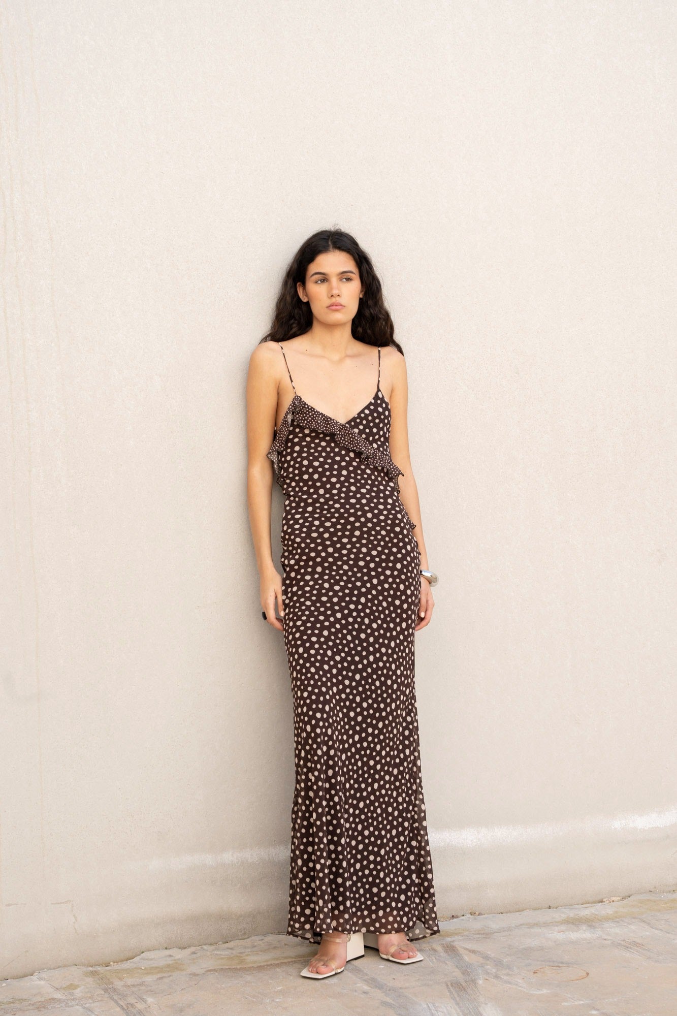 Vestido gasa lunares