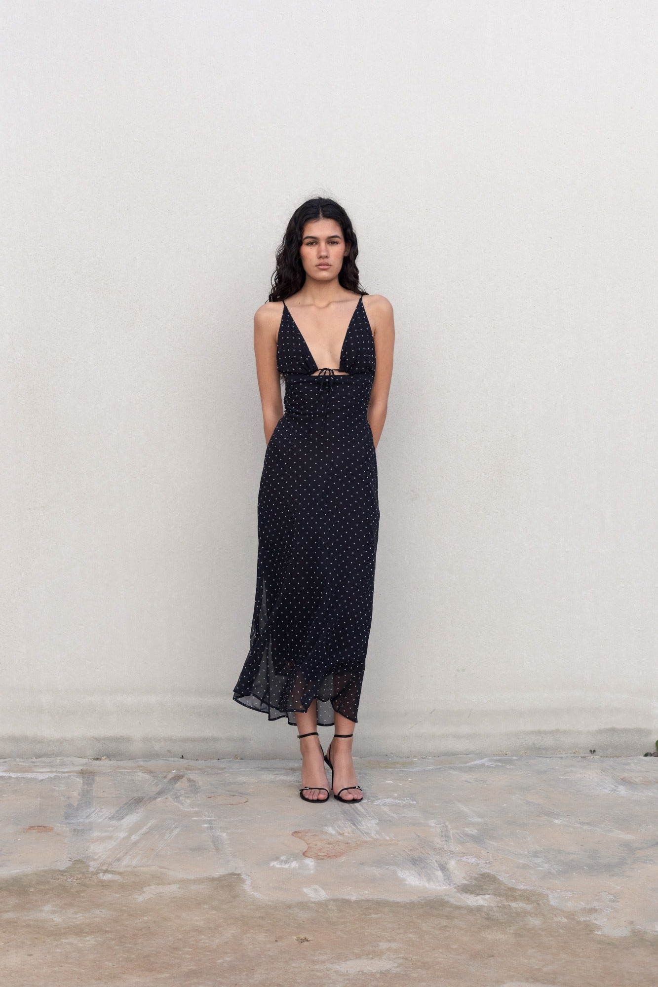 Vestido midi lunares