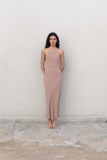 Vestido halter nude