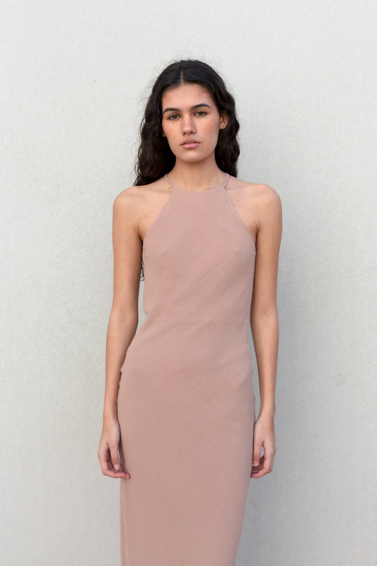 Vestido halter nude