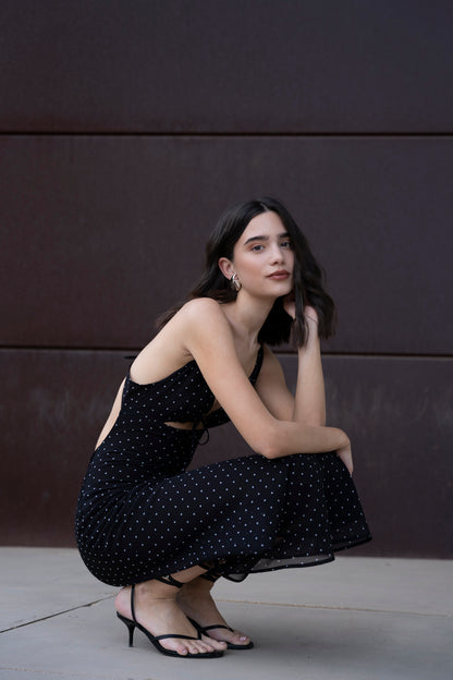 Vestido midi lunares