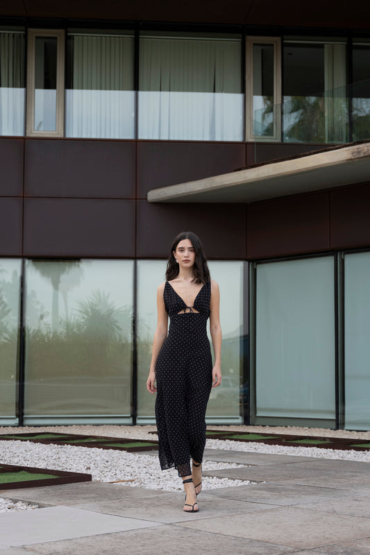 Vestido midi lunares