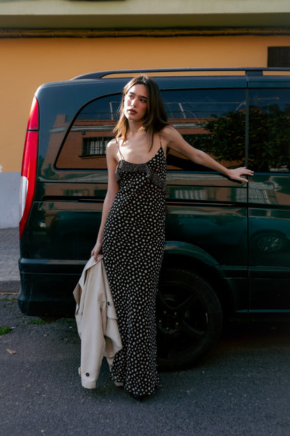 Vestido gasa lunares